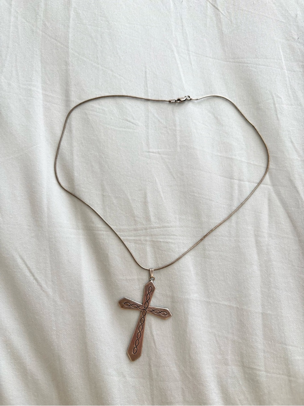 Sterling Silver 925 Italy Cross Necklace Pendant Chain